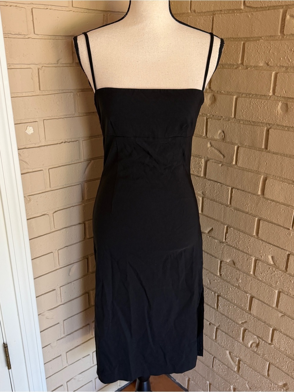 Vintage Y2K Sky David Park Size S Little Black Dress LBD Bodycon Going Out Midi